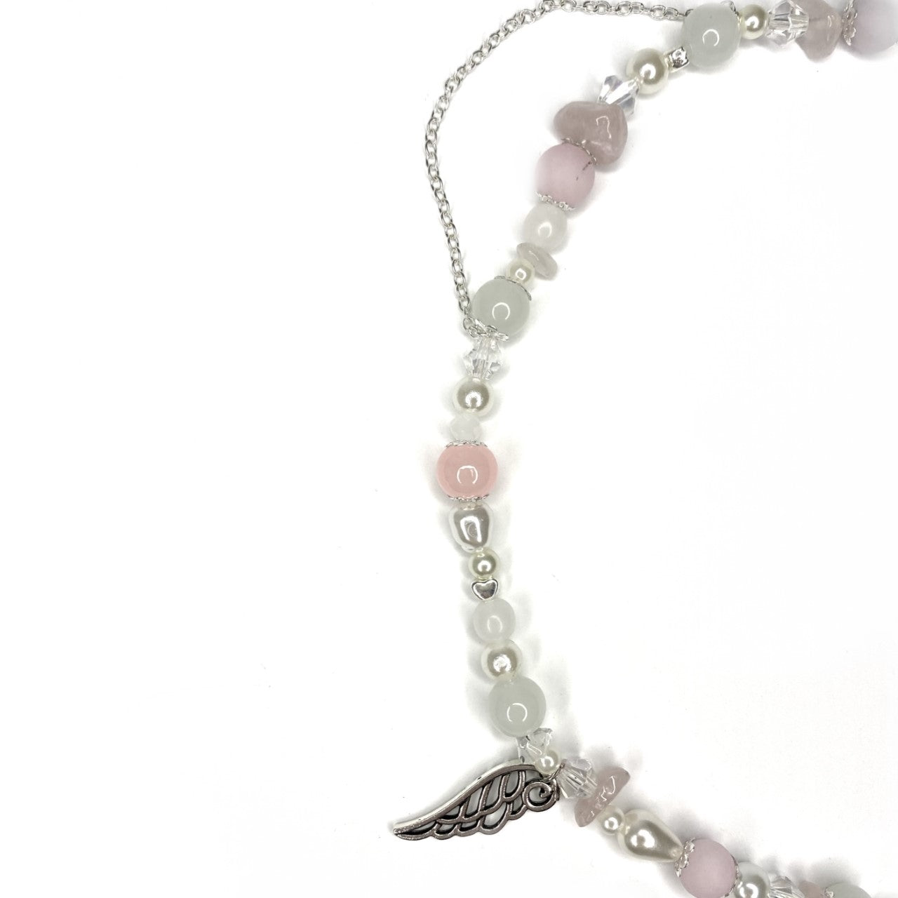 Necklace with Wings, Gemstones and Beads