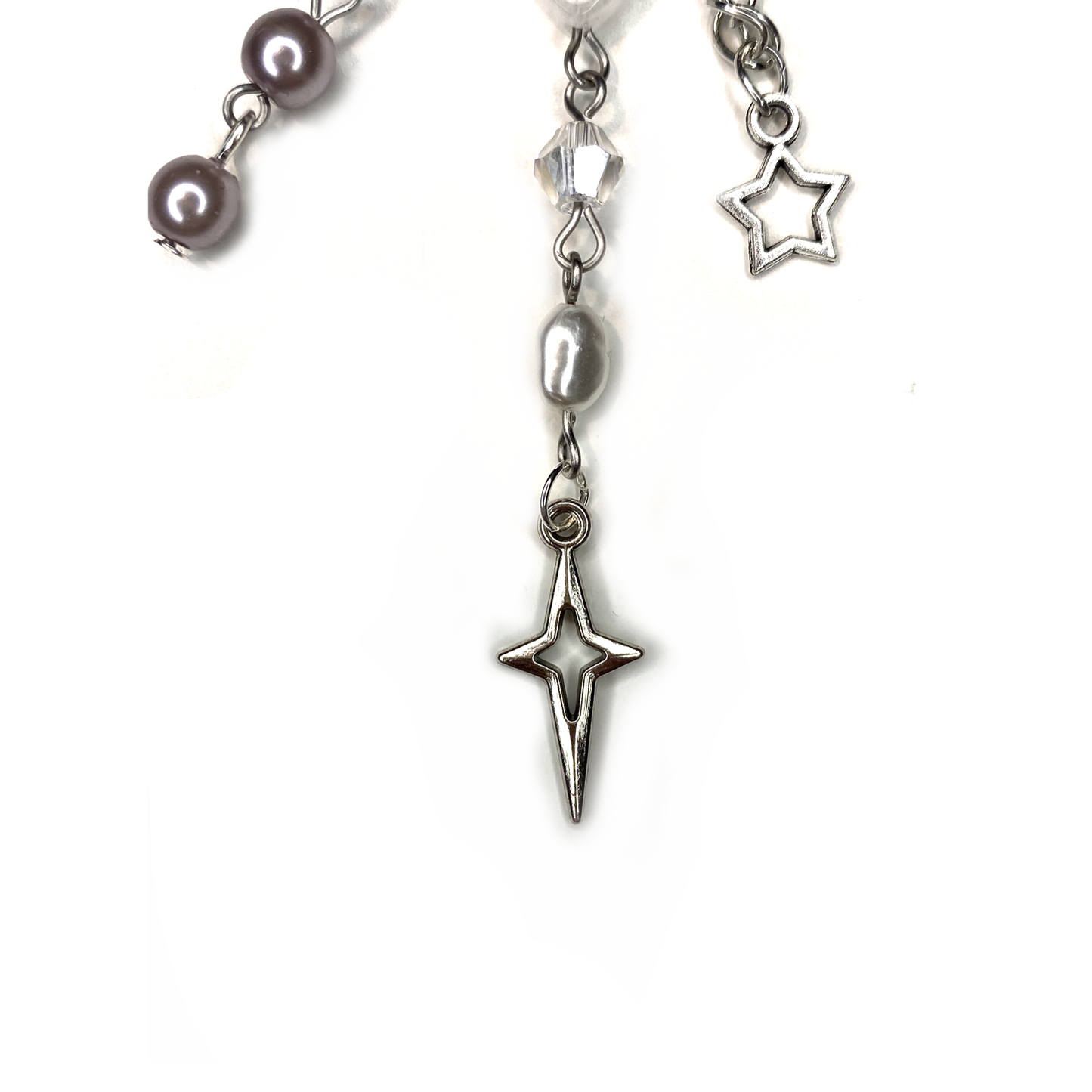 Keychain with strars and beads