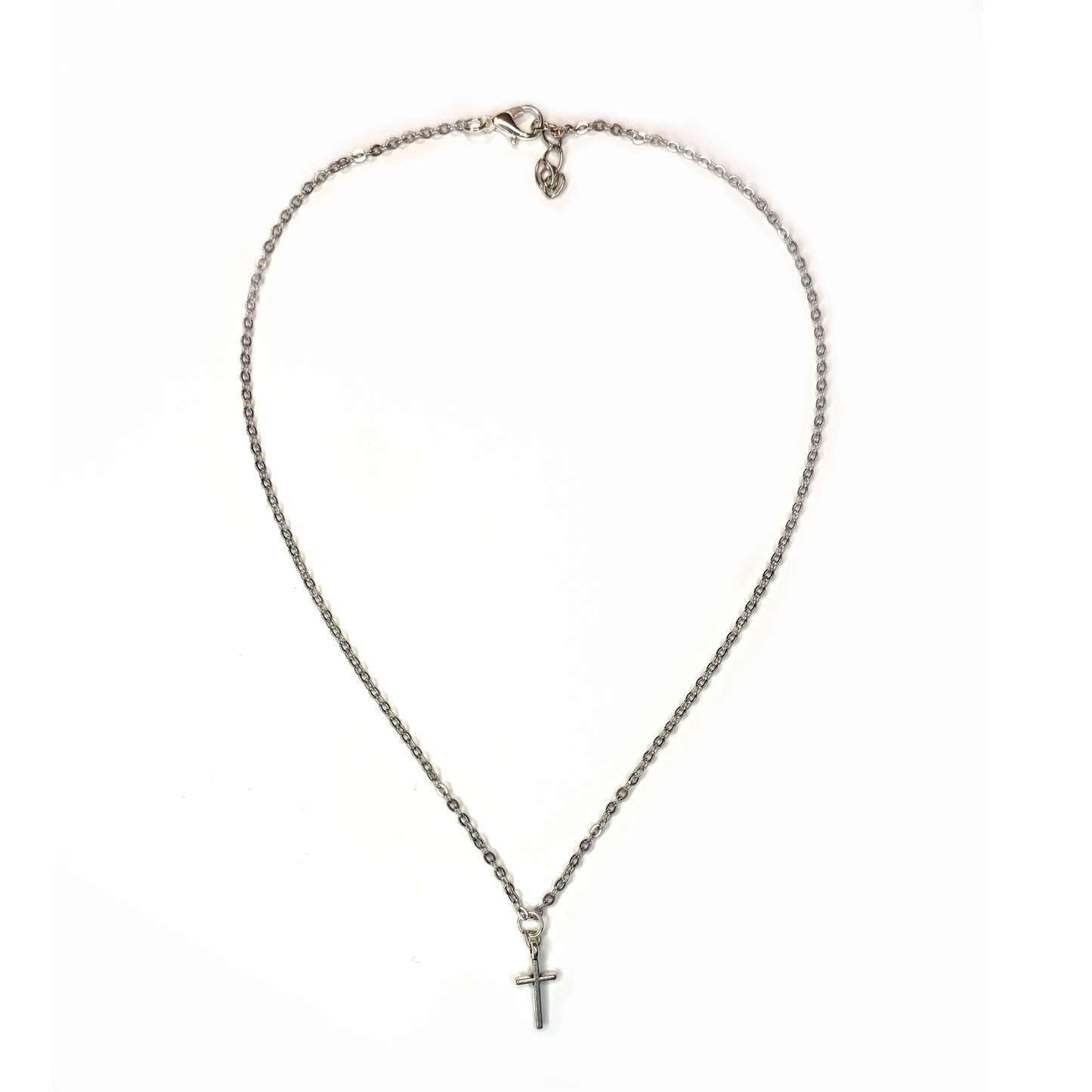 Silver Necklace with Small Cross