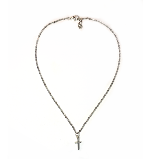 Silver Necklace with Small Cross