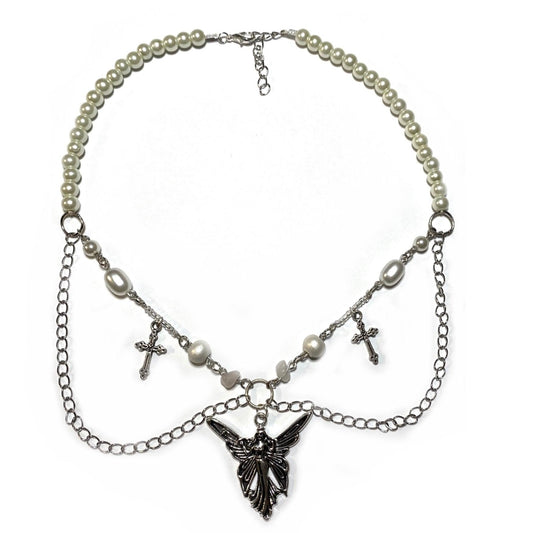 Fairy Necklace With Crosses and Beads