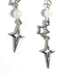 Earring with stars and clear quarts beads