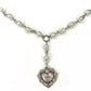 Necklace with Pearls and a Heart Charm with a Cross