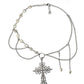 Necklace with Pearls Chain and A Cross - Fairyjeweler